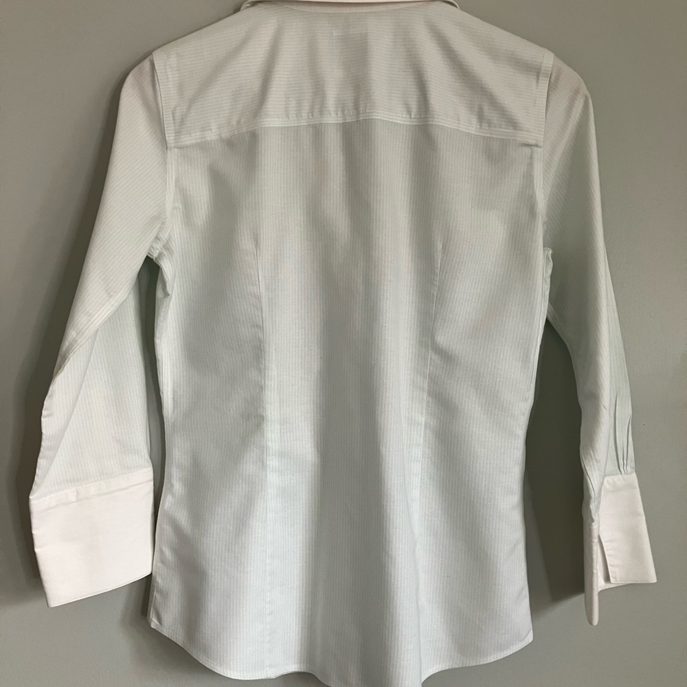 BROOKS BROTHERS Mint Green and White Striped Cotton Button Down Size 2 - Picture 6 of 13